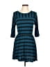 Splendid Stripes Teal Casual Dress Size 12 - photo 1