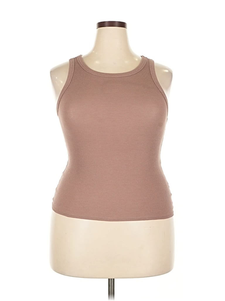 Pre-owned A New Day Tank Top Brown Halter Neckline Tops