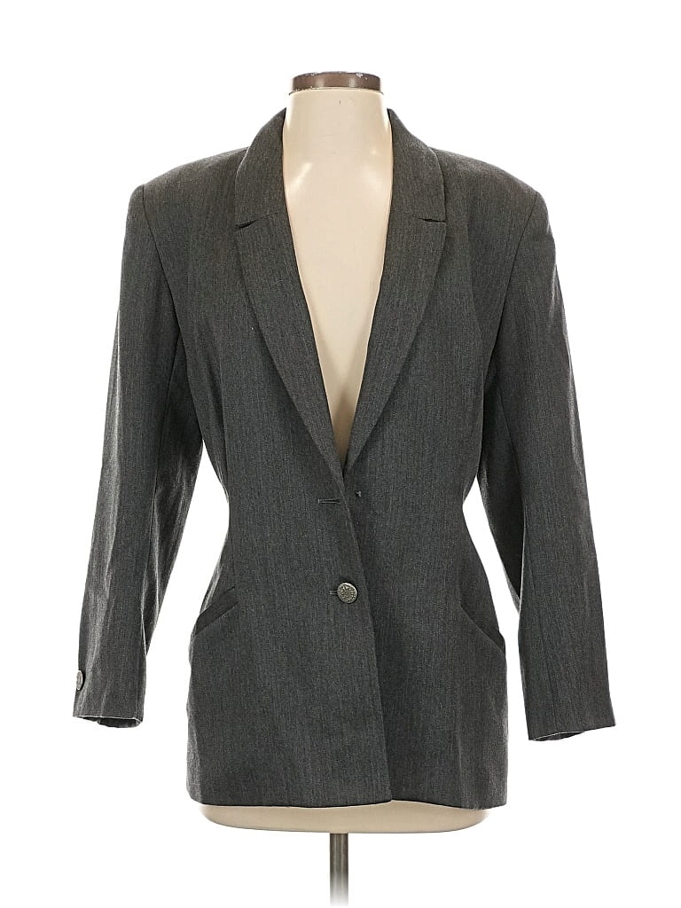 Pre-owned Tahari Wool Blazer Jacket In Gray