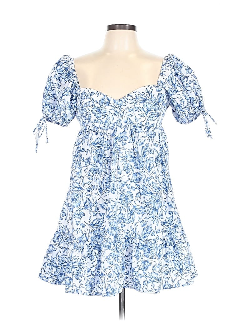 Pre-owned Olivaceous Casual Dress In Blue