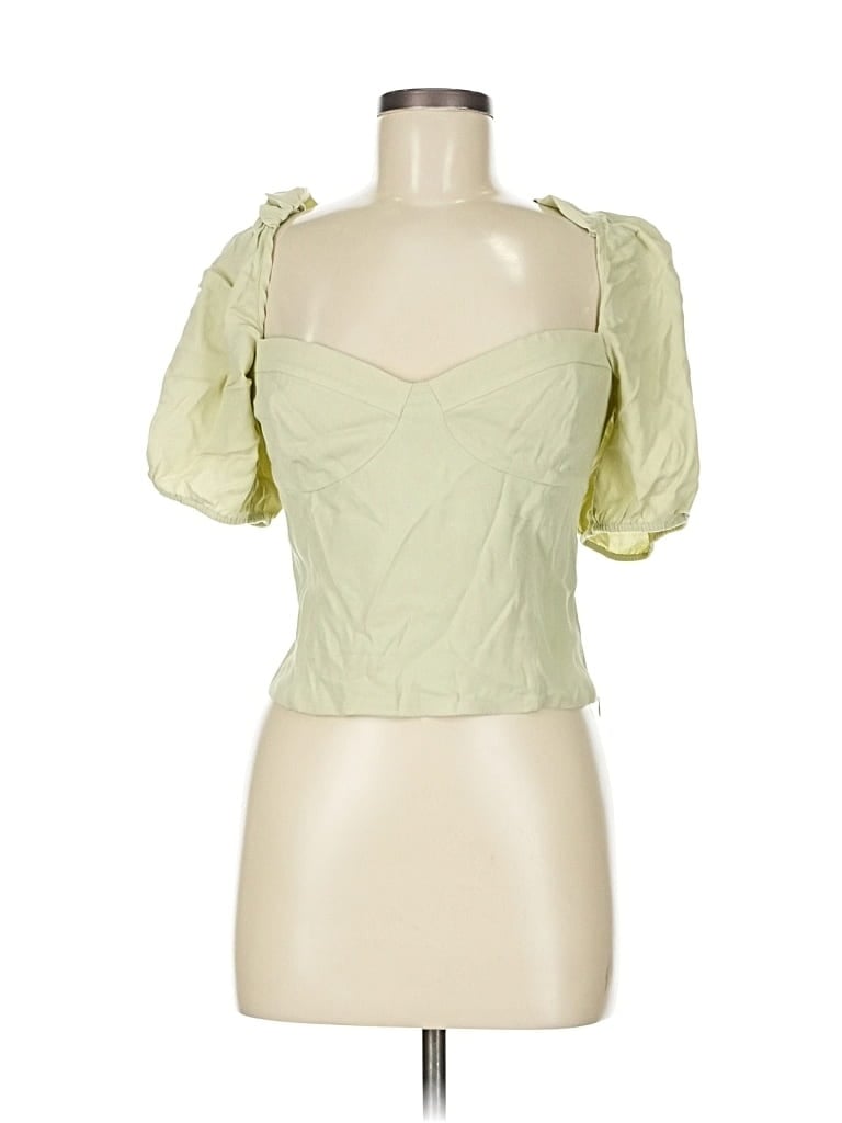 Pre-owned Wilfred Short Sleeve Top Green Sweetheart Neckline Tops