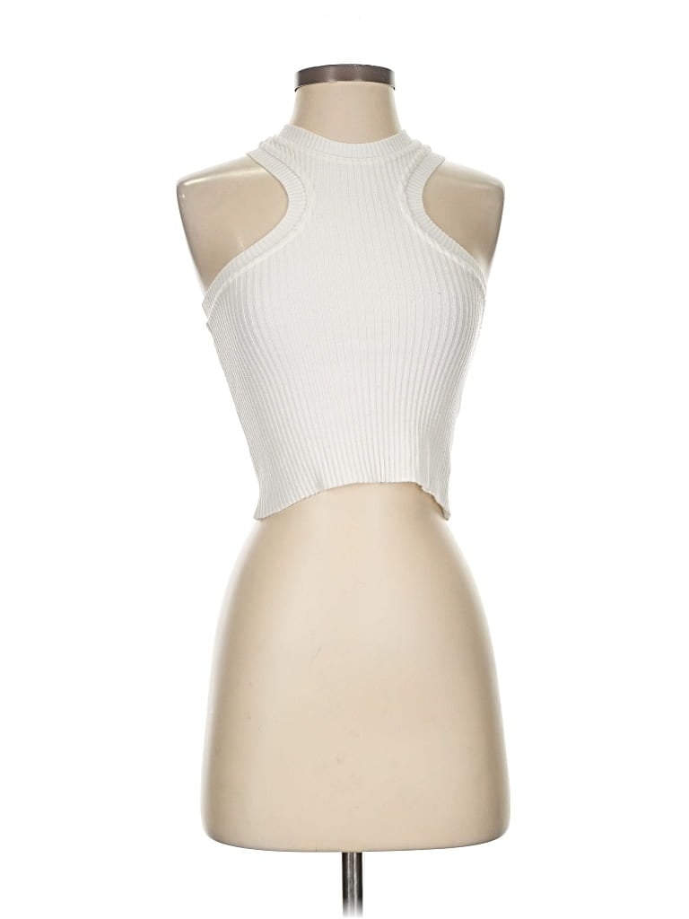 Pre-owned Début Sleeveless Top Ivory Halter Neckline Tops In White