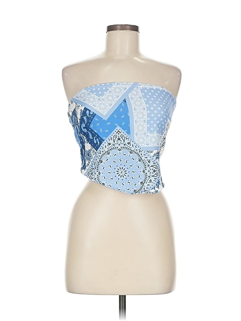 Pre-owned Altar'd State Tube Top Blue Strapless Neckline Tops