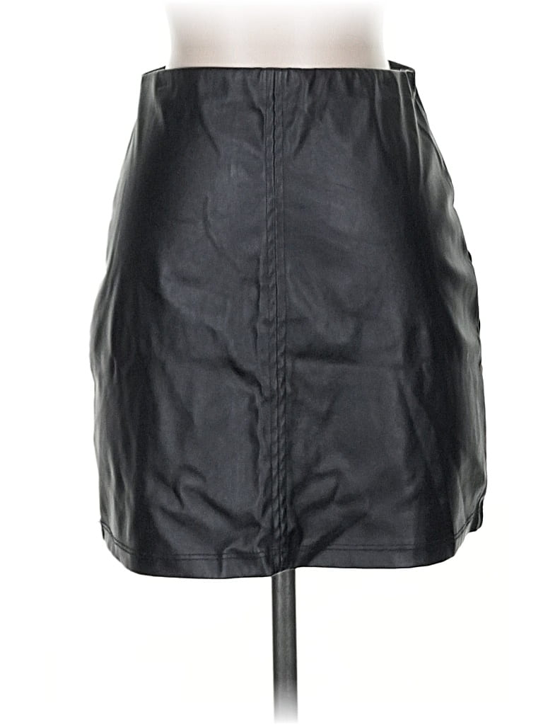Pre-owned Windsor Faux Leather Skirt In Black