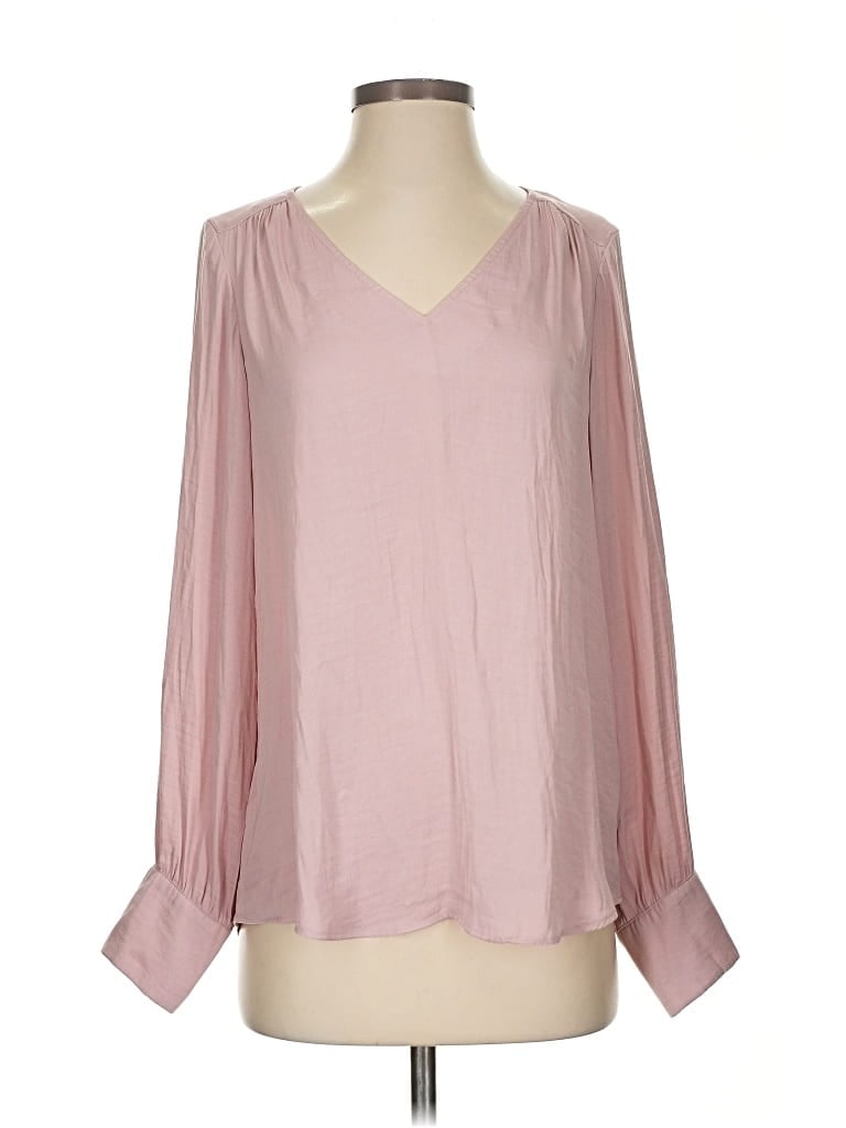 Pre-owned Maison D' Amelie Long Sleeve Blouse In Pink