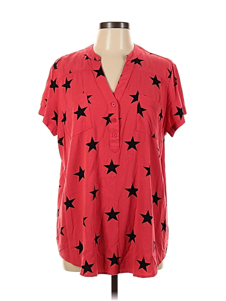 Pre-owned Torrid Short Sleeve Blouse In Red