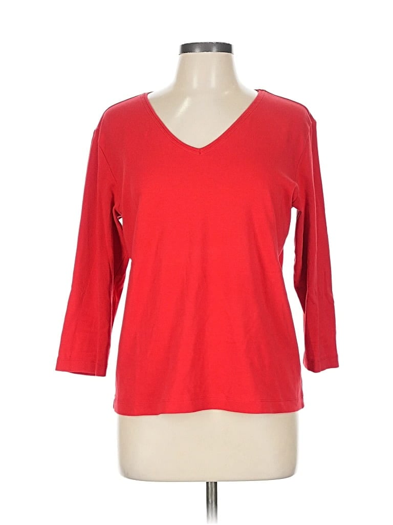 Pre-owned Chico's 3/4 Sleeve T-shirt In Red