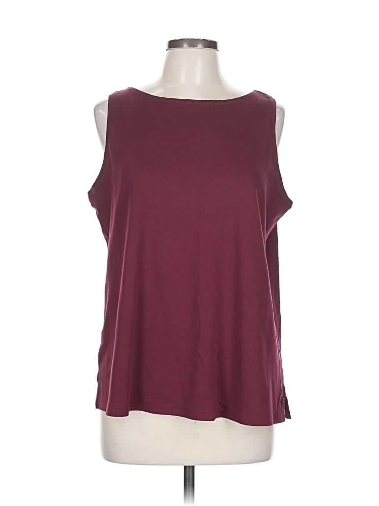 Pre-owned Isaac Mizrahi Live Sleeveless T-shirt In Burgundy