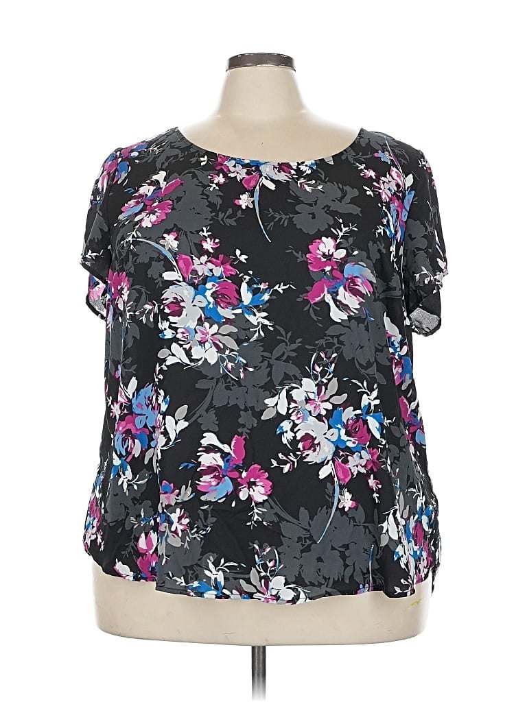 Pre-owned Torrid Short Sleeve Blouse In Black