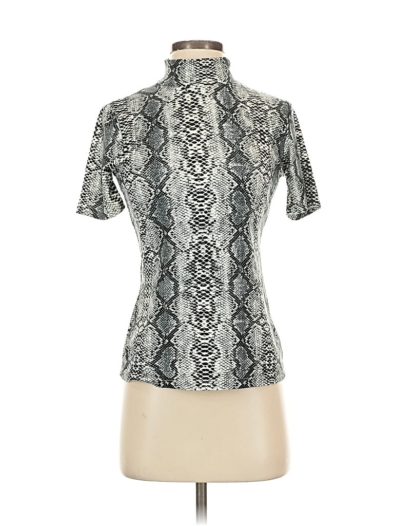 Pre-owned Pink Martini Short Sleeve Turtleneck In Silver