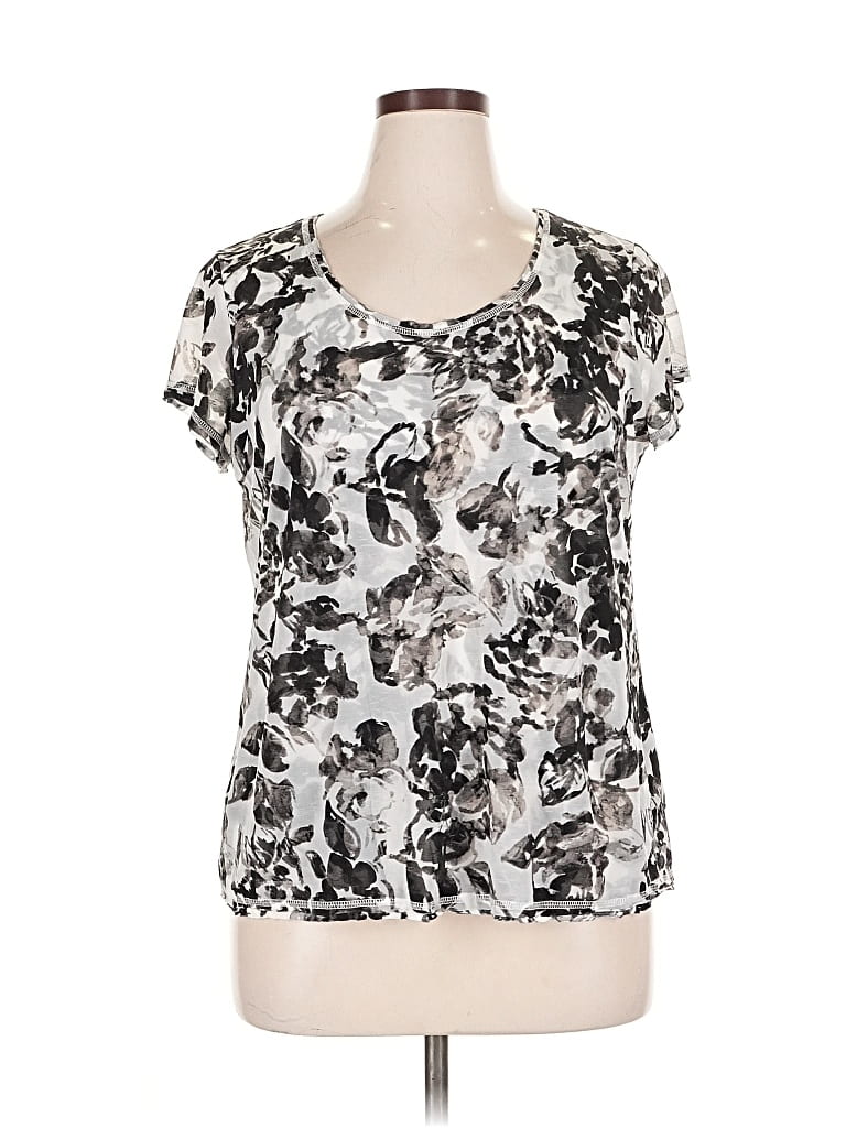 Pre-owned Simply Vera Vera Wang Short Sleeve T-shirt In Silver