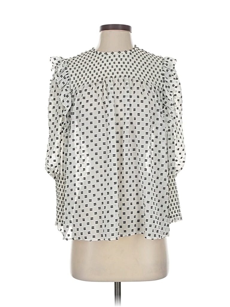 Pre-owned Joie 3/4 Sleeve T-shirt In White