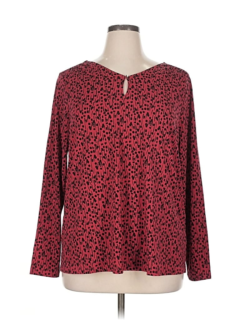 Pre-owned Tahari Long Sleeve Blouse In Red