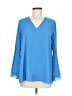 Alfani 100% Polyester Blue 3/4 Sleeve Blouse Size 6 - photo 1