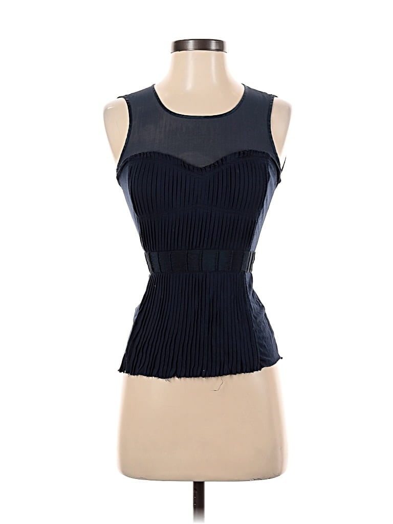 Pre-owned Bcbgmaxazria Sleeveless Top Blue Strapless Neckline Tops