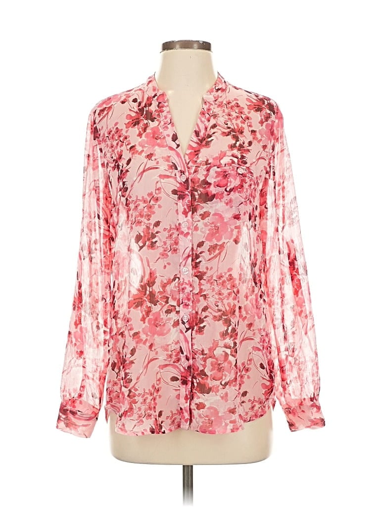 Pre-owned Kut From The Kloth Long Sleeve Blouse In Pink