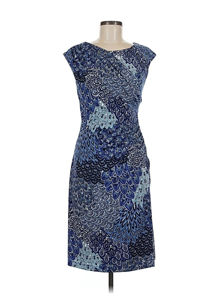 Pre-owned Connected Apparel Cocktail Dress In Blue