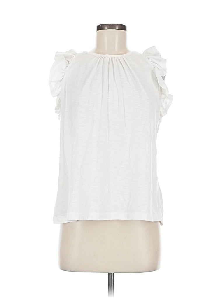 Pre-owned Ann Taylor Loft Sleeveless Blouse In White
