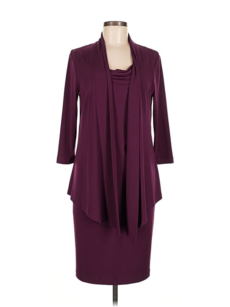 Pre-owned Connected Apparel Cocktail Dress In Burgundy