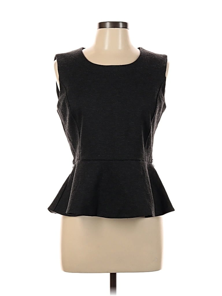 Pre-owned New York And Company Sleeveless Top Black Boatneck Tops