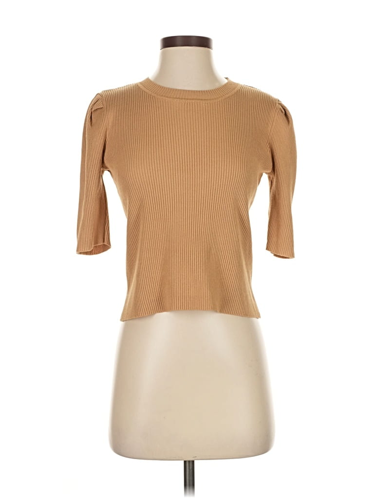 Pre-owned Nanette Lepore Short Sleeve Turtleneck In Brown