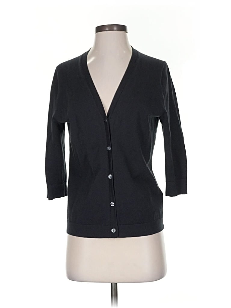 Pre-owned Lands' End Cardigan Sweater In Black