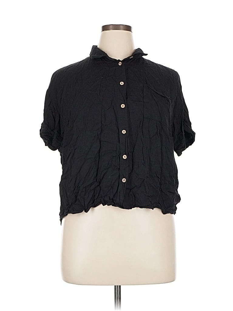 Pre-owned Roolee Short Sleeve Blouse In Black