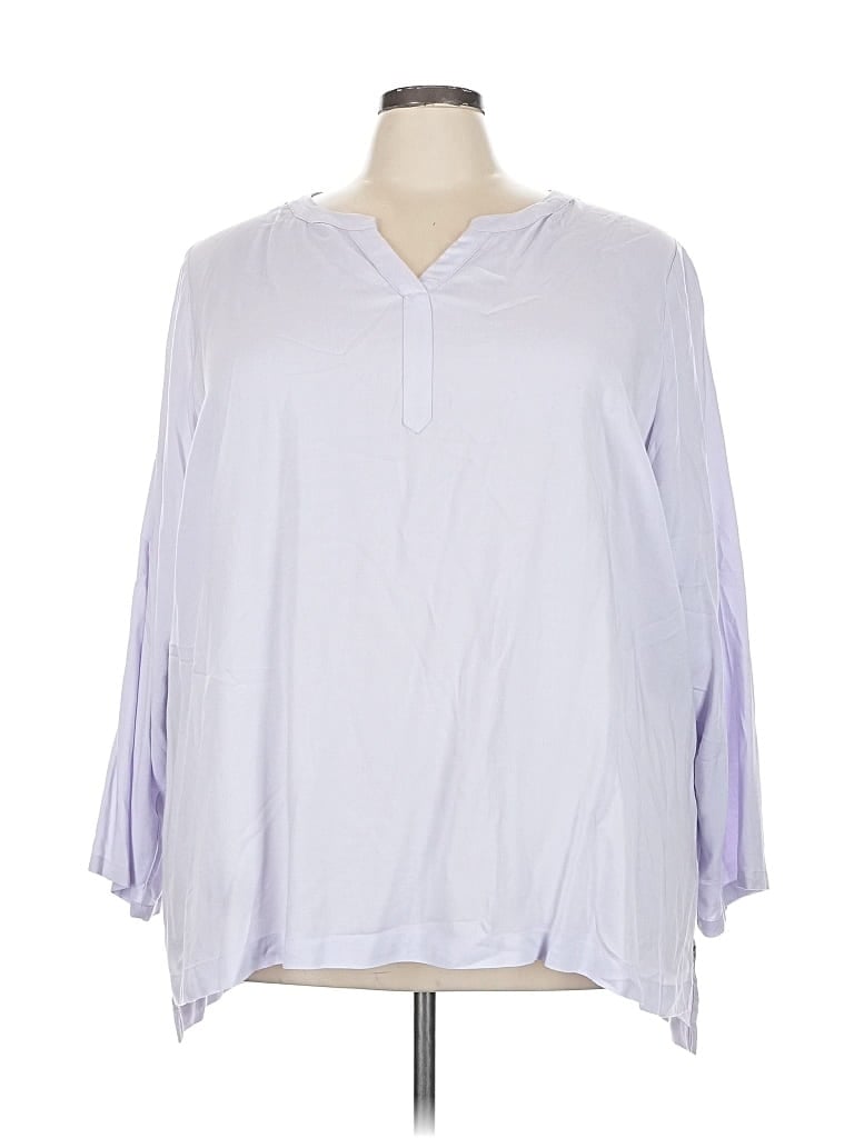 Pre-owned Cj Banks 3/4 Sleeve Blouse In Purple
