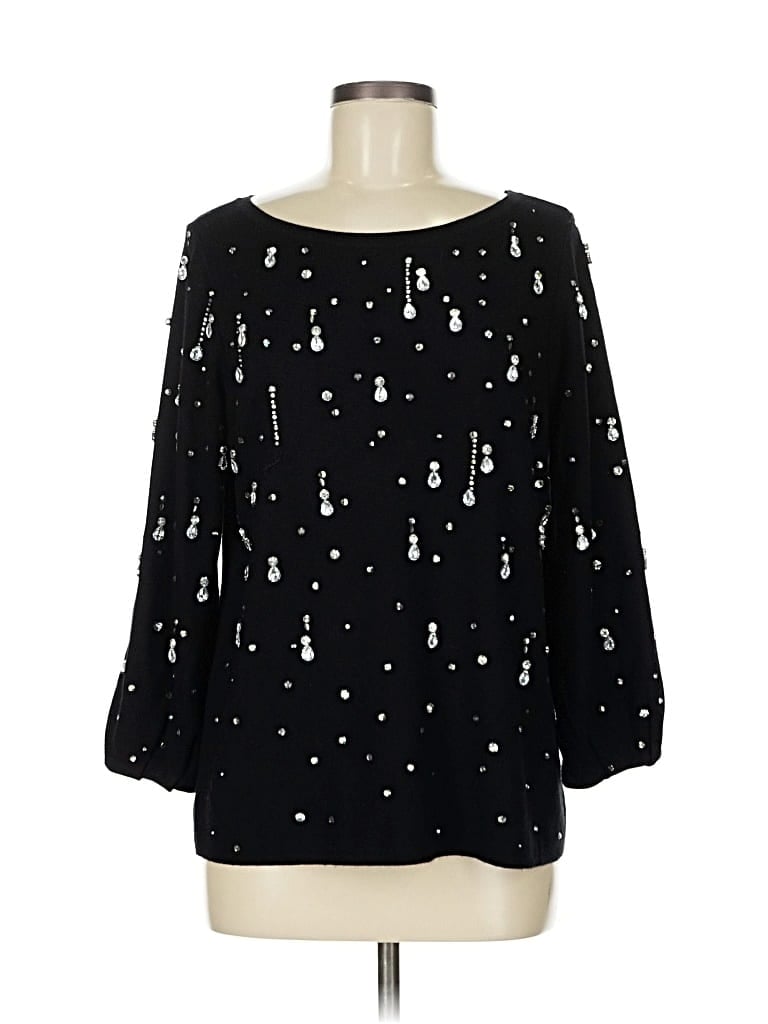 Pre-owned Chico's Pullover Sweater In Black