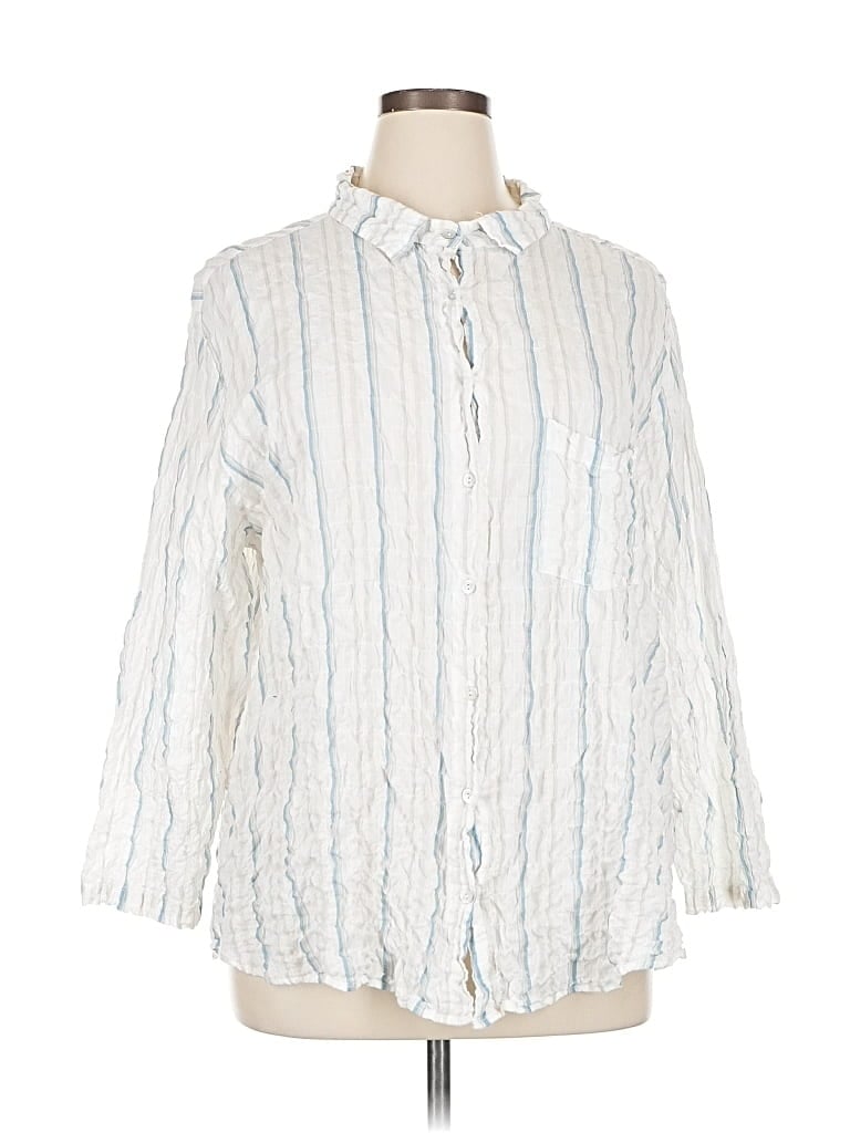 Pre-owned Cut.loose Long Sleeve Blouse In White
