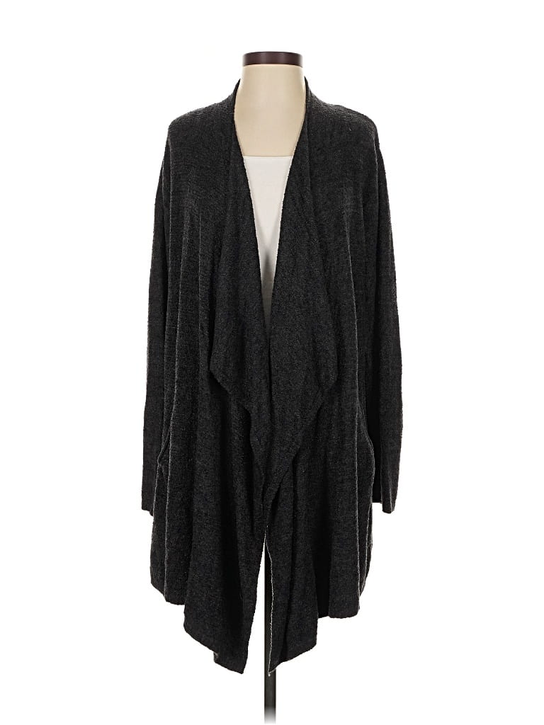 Pre-owned Barefoot Dreams Cozychic Lite Cardigan Sweater In Gray