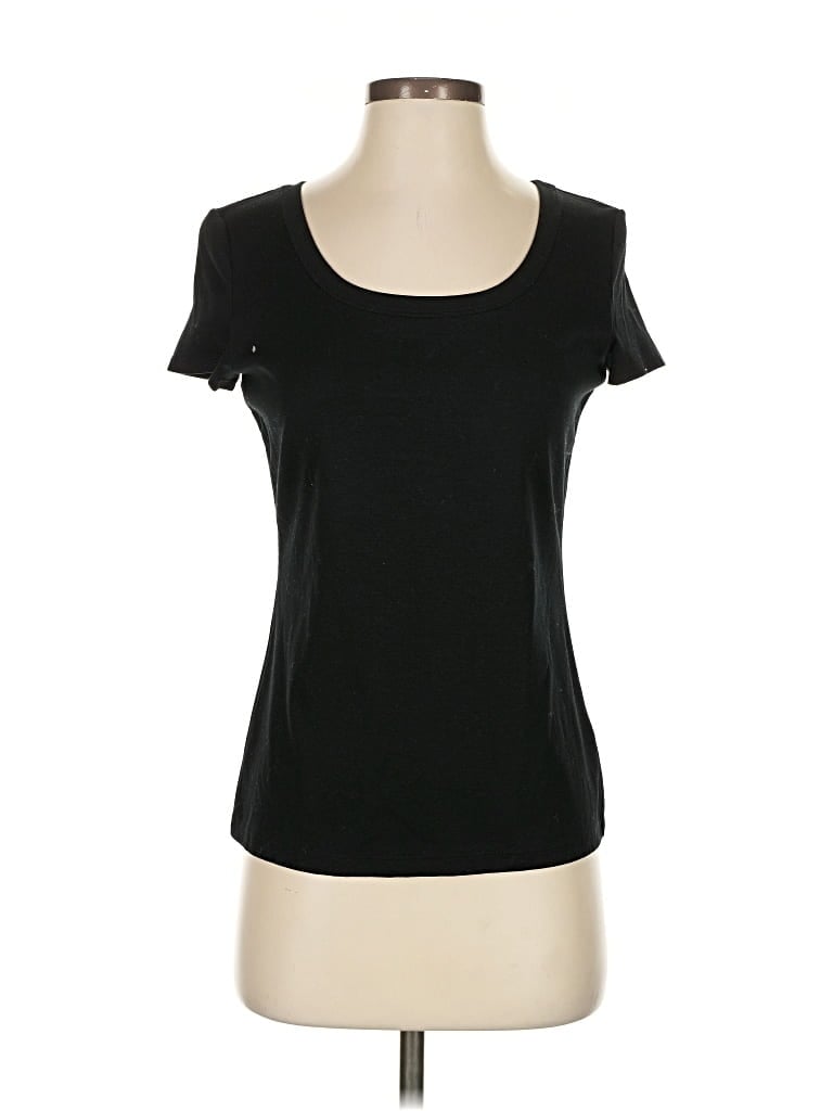 Pre-owned Lafayette 148 Short Sleeve T-shirt In Black