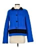 Nina Mclemore 100% Wool Color Block Blue Wool Coat Size 8 - photo 1