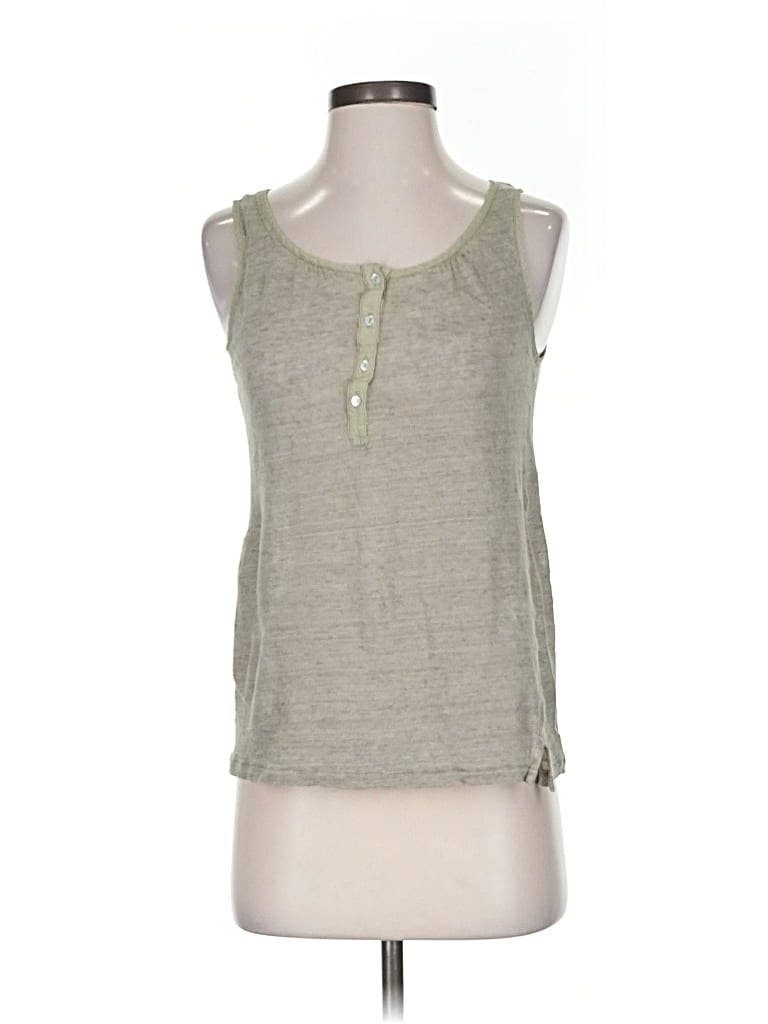 Pre-owned Massimo Dutti Tank Top Tan Keyhole Neckline Tops In Brown