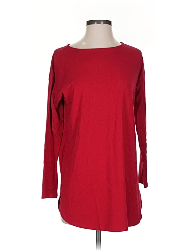 Pre-owned Jjill 3/4 Sleeve T-shirt In Red