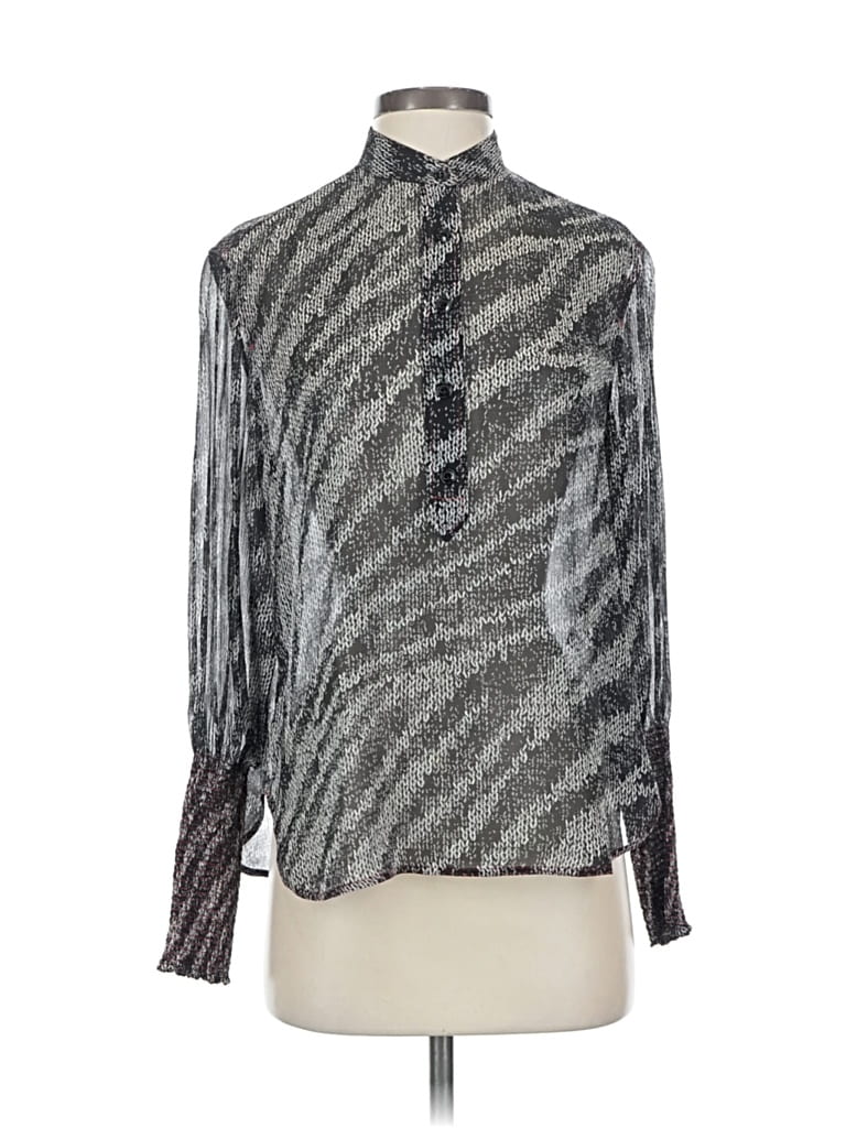 Pre-owned Rag & Bone Long Sleeve Blouse In Silver