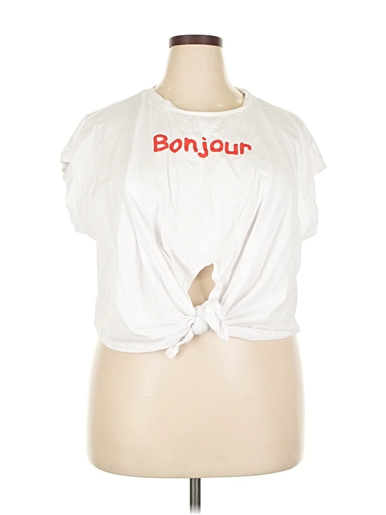 Pre-owned Micas Short Sleeve T-shirt In White