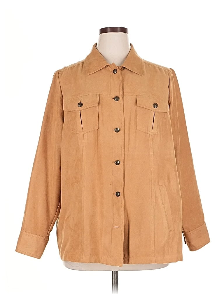 Pre-owned Croft & Barrow Long Sleeve Blouse In Brown