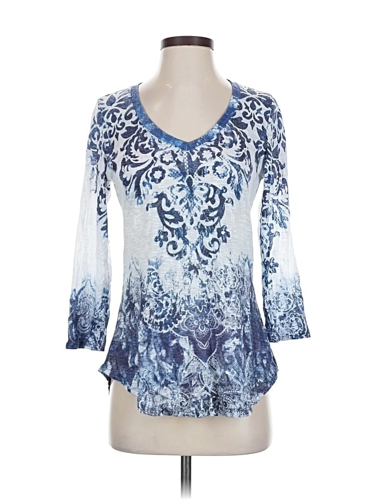 Pre-owned David Cline 3/4 Sleeve T-shirt In Blue