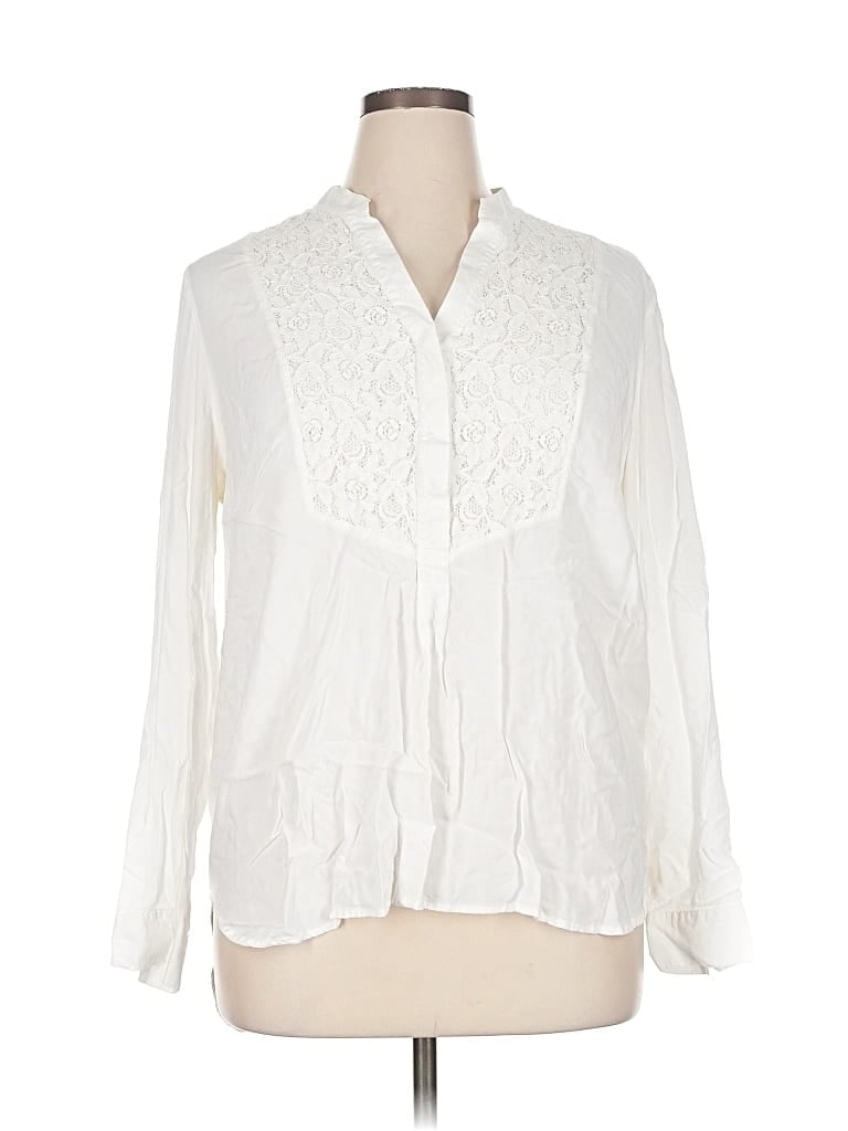 Pre-owned Cato Long Sleeve Blouse In White