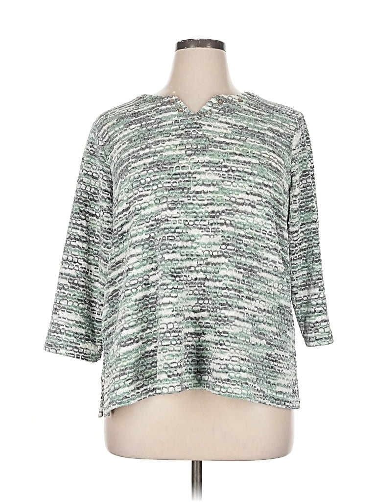 Pre-owned Alfred Dunner Pullover Sweater In Silver