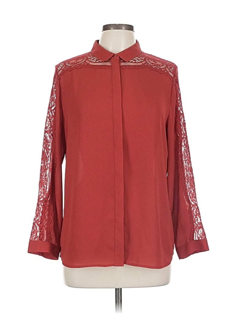 Pre-owned Gerard Darel Long Sleeve Blouse In Burgundy