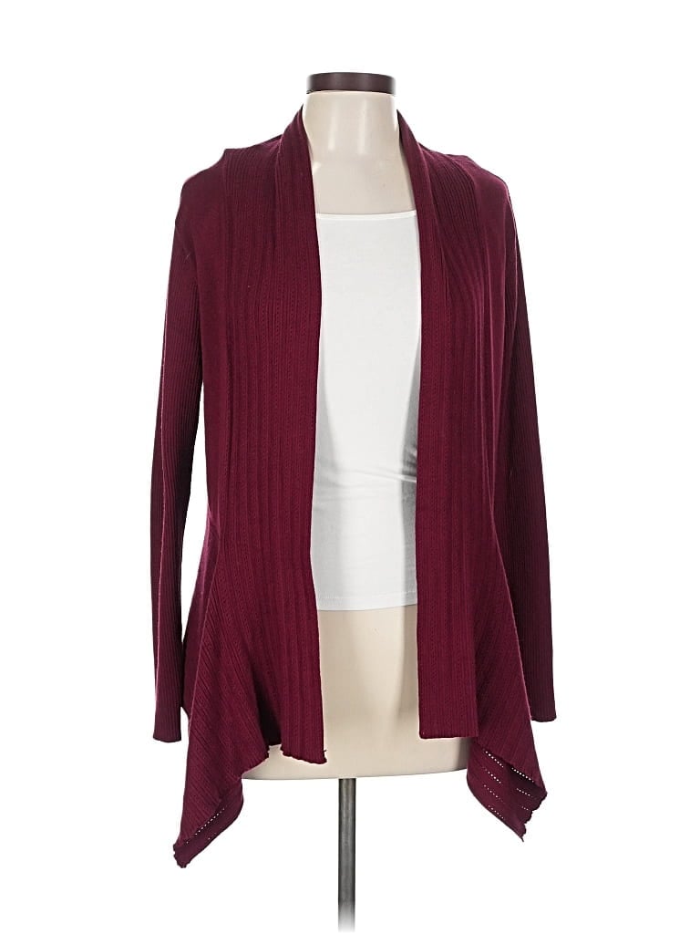 Pre-owned Liz Claiborne Career Cardigan Sweater In Burgundy