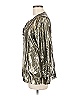 J.Crew Metallic Silver Gold Long Sleeve Silk Top Size 8 - photo 5