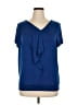 Ellen Tracy Blue Short Sleeve Blouse Size XL - photo 1