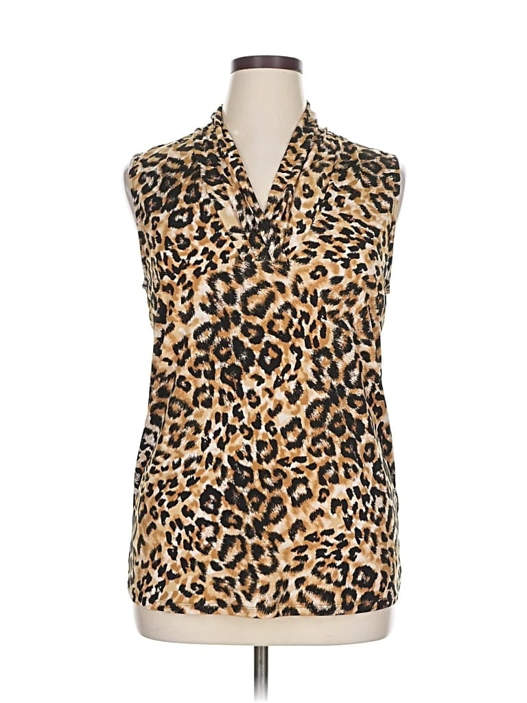 Pre-owned Anne Klein Sleeveless Blouse In Brown