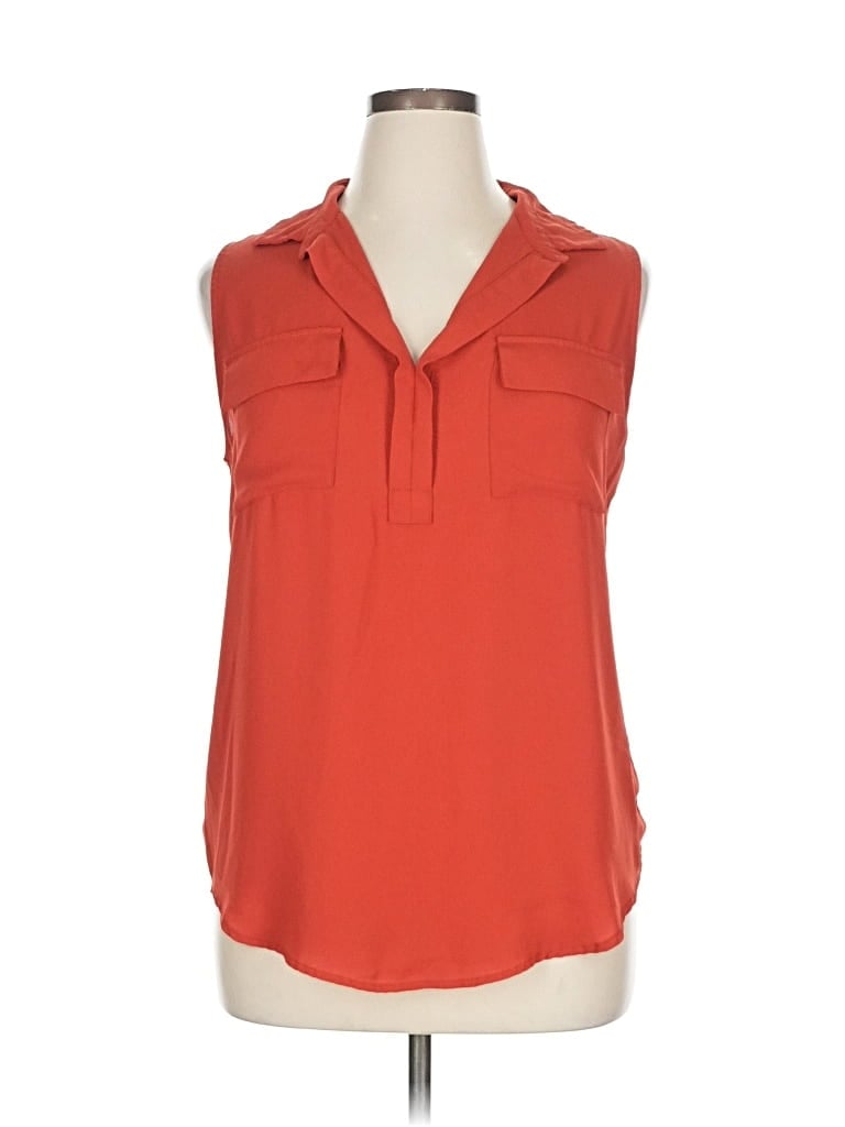 Pre-owned Ann Taylor Loft Sleeveless Blouse In Orange