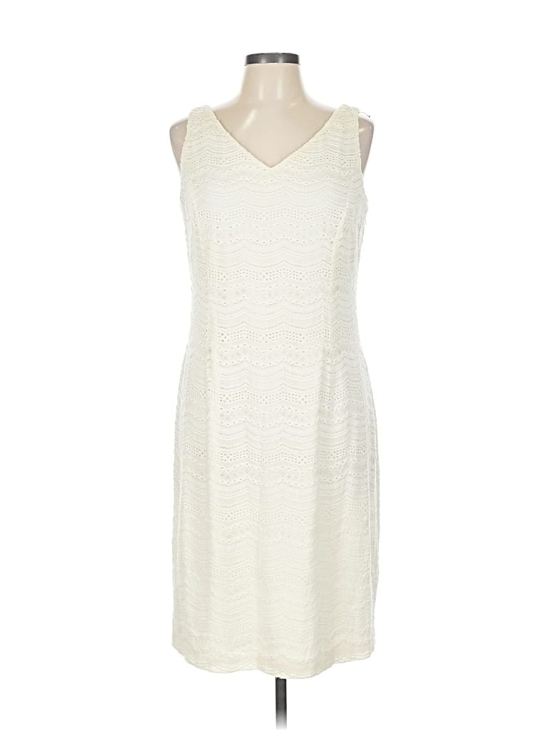 Pre-owned Evan Picone Casual Dress In White
