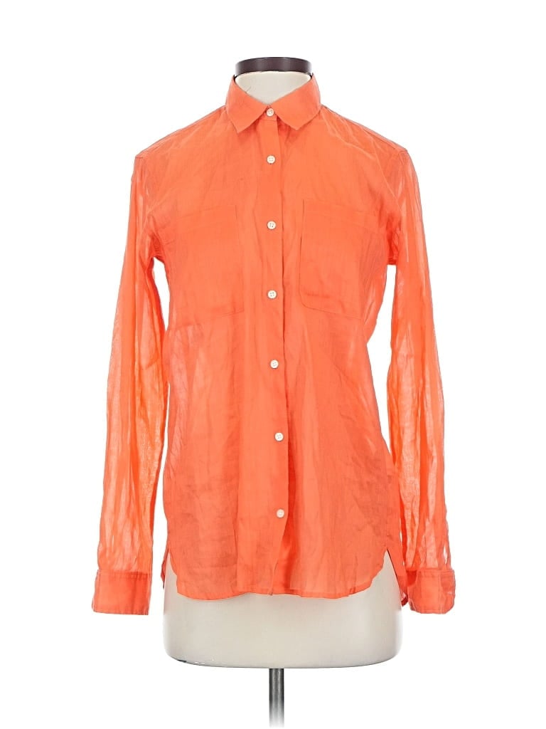 Pre-owned Gap Long Sleeve Button Down Shirt In Orange