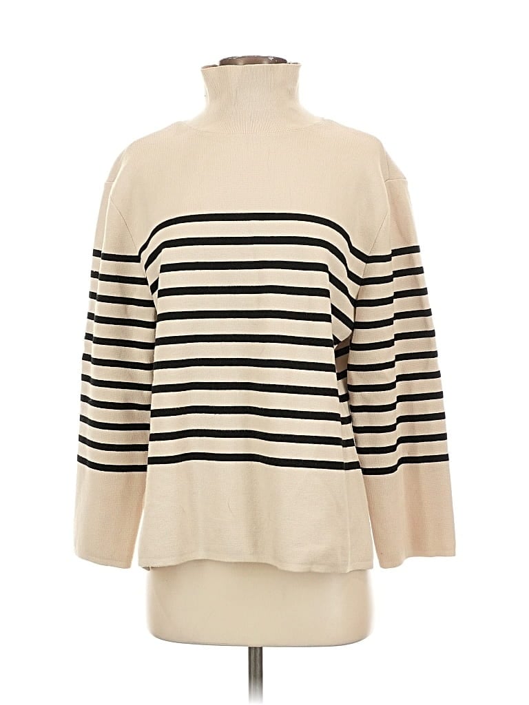 Pre-owned H&m Turtleneck Sweater In White